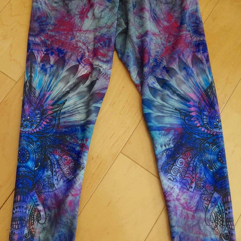 NWT Women's Evolution & Creation Athletic High-Waist Colorful Yoga Leggings - S - Picture 2 of 6